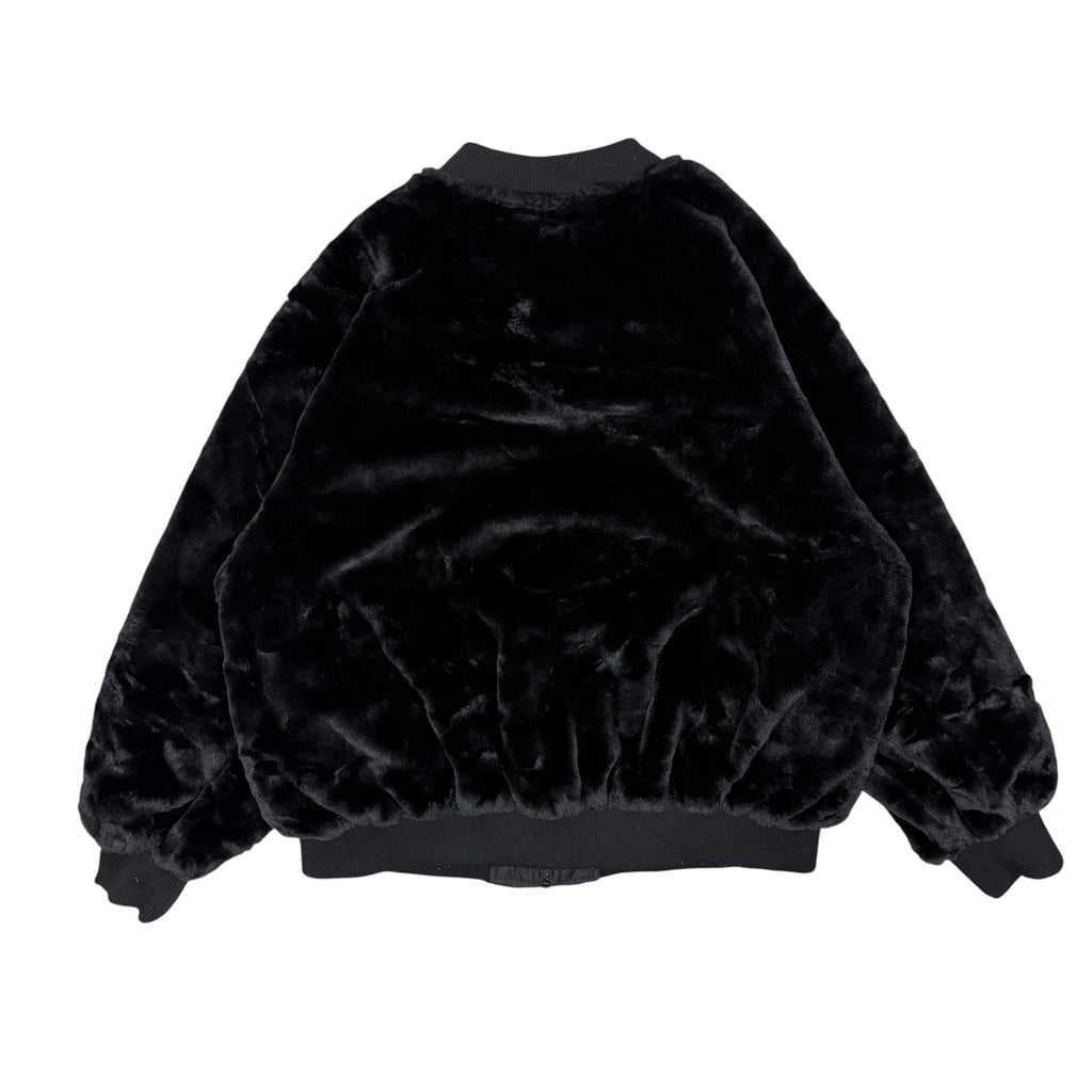 Black Faux Fur Bomber Jacket